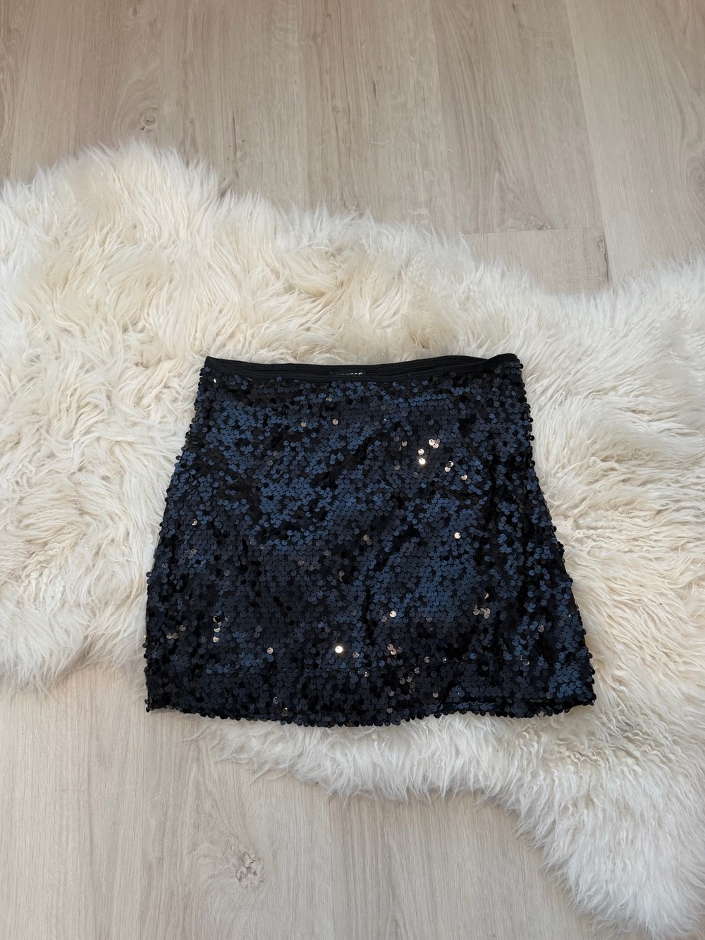 Express Black Sequin Mini Skirt